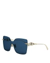 Dior Cd Chain M1u Mask Sunglasses, 140mm In Gold/blue Solid