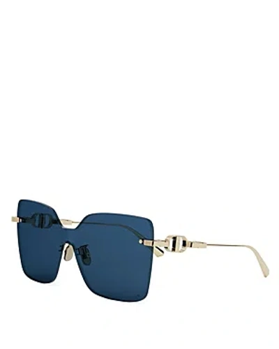 Dior Cd Chain M1u Mask Sunglasses, 140mm In Gold/blue Solid