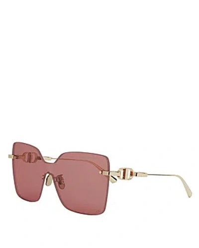Dior Cd Chain M1u Mask Sunglasses, 140mm In Gold/pink Solid