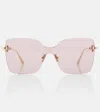 Dior Cd Chain M1u Square Sunglasses In Pink