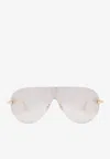 Dior Cd Chain Mask Sunglasses In Gold