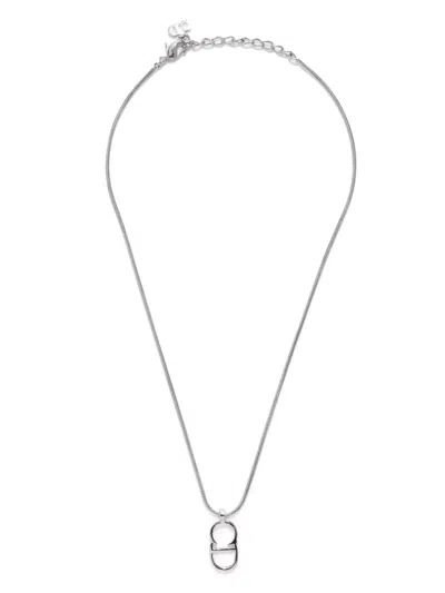 Pre-owned Dior Cd Chain Necklace In Silver