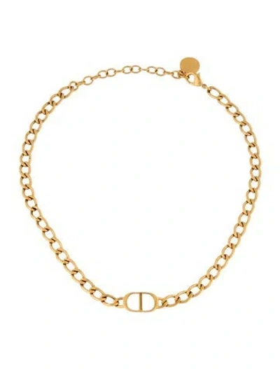 Pre-owned Dior Cd Choker Necklace, 14.25" In Multicolor