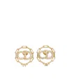Dior Cd Circle Chain Stud Earrings In Gold