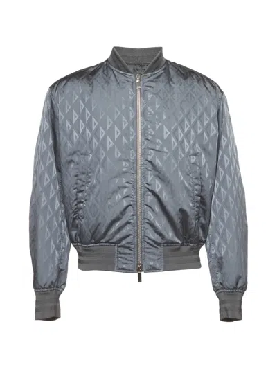 Pre-owned Dior Cd Diamond Jacquard Bomber Jacket In Grey