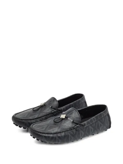 Pre-owned Dior Cd Diamond Loafers In Black