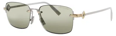 Dior Cd Diamond Men's Metal Sunglasses 54-16-145 In 16n - Shiny Palladium / Green