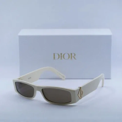 Pre-owned Dior Cd Diamond S1i 50f0 Ivory/dark Brown 56-15-140 Sunglasses Authentic