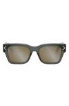 Dior Cd Diamond S2i 54mm Square Sunglasses In Grey/brown Mirror