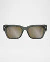 Dior Cd Diamond Geometric Sunglasses, 54mm In Dark Grey Brown