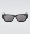 Dior Cd Diamond S5i Rectangular Sunglasses In Black