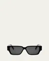 Dior Cd Diamond Logo S5i Geometric Sunglasses, 56mm In Shiny Black  / Smoke