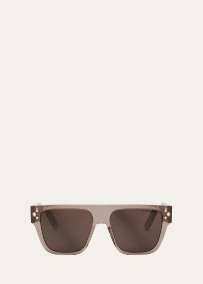 Dior Cd Diamond S6i Sunglasses In Shiny Pink / Brow