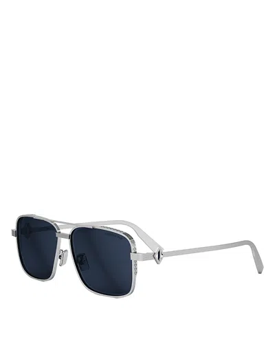 Dior Cd Diamond S9u Geometric Sunglasses, 58mm In Palladium/blue