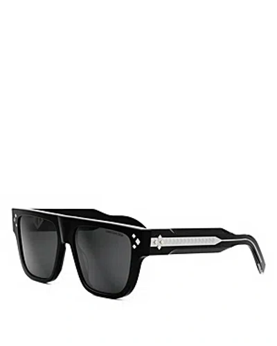 Dior Cd Diamond S6i Square Sunglasses, 55mm In Black/gray Solid