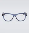 Dior Eckige Brille In Shiny Black  / Smoke Mirror