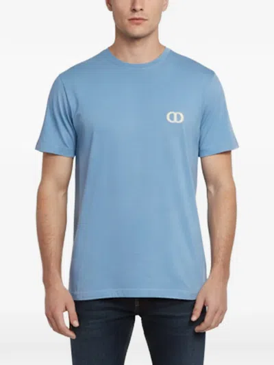 Pre-owned Dior Cd Embroidered T-shirt In Blue