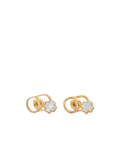 Dior Cd Garden Stud Earrings In Gold