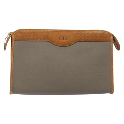Pre-owned Dior Cd Grey Canvas Clutch Bag ()