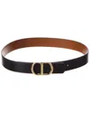 Dior Cd Icon Basic Leather Belt In Transparent