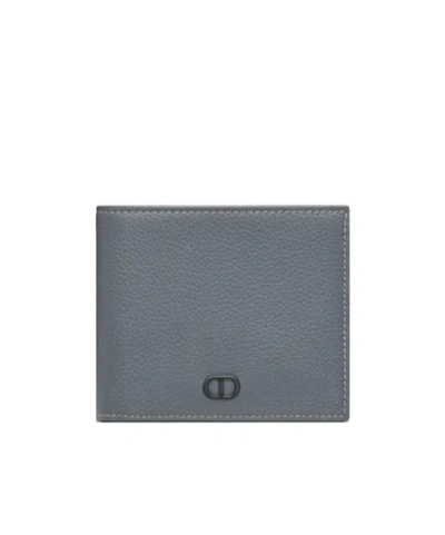 Dior Cd Icon Bifold Wallet In Dark Gray