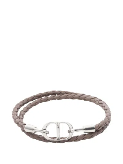 Pre-owned Dior Cd Icon Braided Bracelet In Silver
