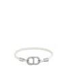 Dior Cd Icon Braided Leather Bracelet In Metallic