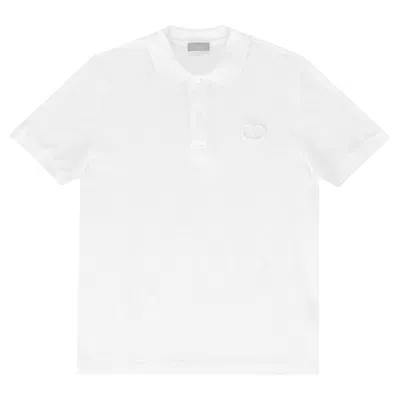 Pre-owned Dior 'cd Icon' Embroidered Cotton Polo Shirt In Gray