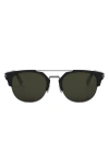 Dior Cd Icon R1u Browline Sunglasses In Matte Black / Green