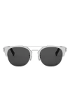 Dior Cd Icon R1u 55mm Round Sunglasses In Matte Palladium/smoke
