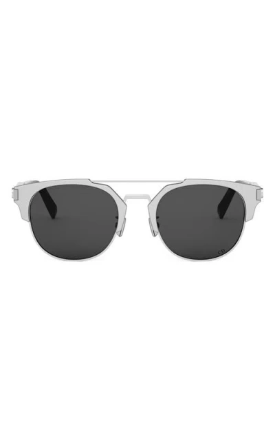 Dior Cd Icon R1u 55mm Round Sunglasses In Matte Palladium/smoke
