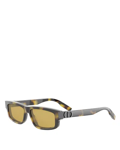 Dior Cd Icon Rectangle Sunglasses, 55mm In Brown