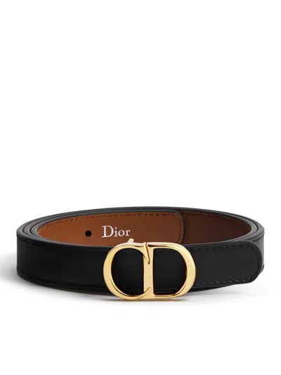 Dior Cd Icon Reversible Belt In Smooth Calfskin In Multi