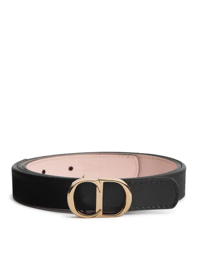 Dior Cd Icon Reversible Belt In Smooth Calfskin In Black