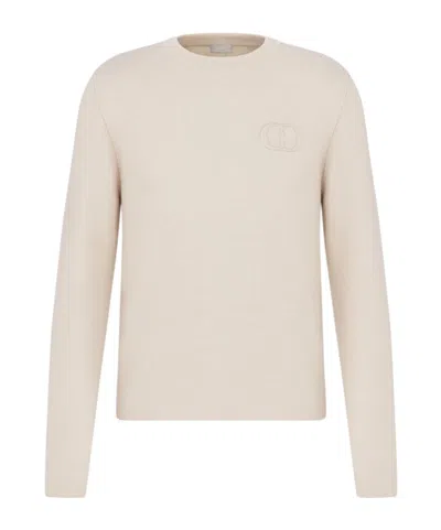 Dior Cd Icon Round-neck Sweater In White