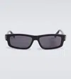 Dior Cd Icon S2i Rectangular Sunglasses In Shiny Black  / Smoke