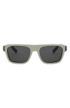 Dior Cd Icon S3i 55mm Square Sunglasses In Shiny Beige / Smoke Mirror