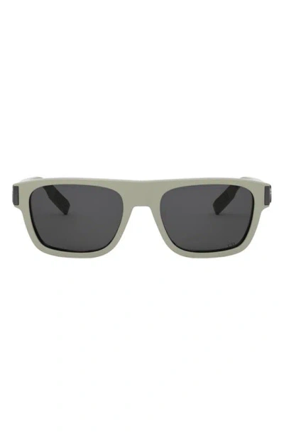 Dior Cd Icon S3i 55mm Square Sunglasses In Shiny Beige / Smoke Mirror