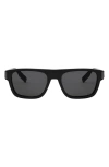 Dior Cd Icon S3i 55mm Square Sunglasses In Shiny Black / Smoke