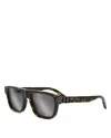 Dior Cd Icon S3i Square Sunglasses, 55mm In Havana/smoke Mirrored