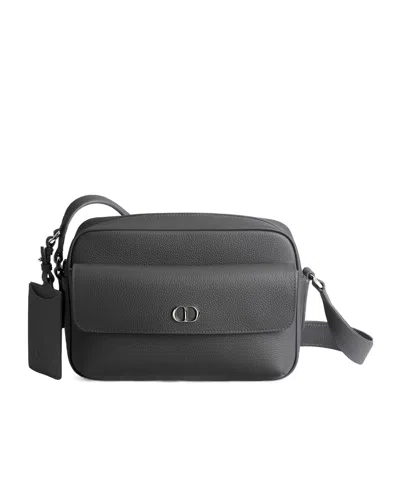 Dior Cd Icon Zipped Messenger Bag In Black