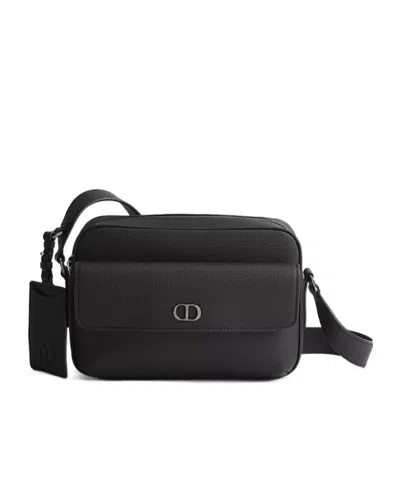 Dior Cd Icon Zipped Messenger Bag In Black