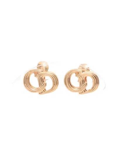 Pre-owned Dior Cd Logo Earrings In Gold