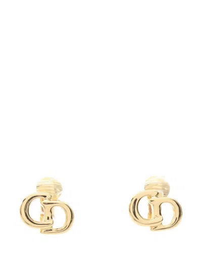 Pre-owned Dior Cd Logo Earrings In Gold