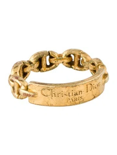 Pre-owned Dior Cd Logo Navy Band Ring In Multicolor
