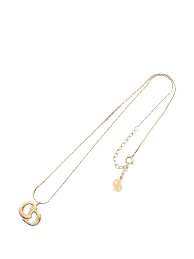 Pre-owned Dior Cd Logo Necklace In Gold
