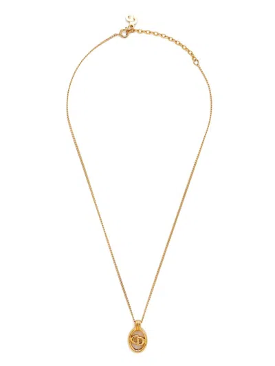 Pre-owned Dior Cd Logo Necklace In Gold