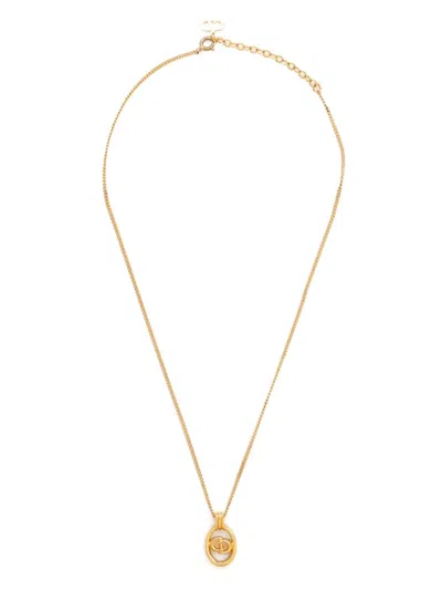 Pre-owned Dior Cd Logo Necklace In Gold