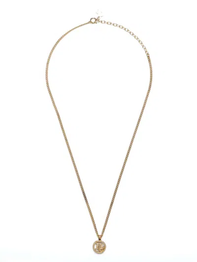 Pre-owned Dior Cd Logo Necklace In Gold