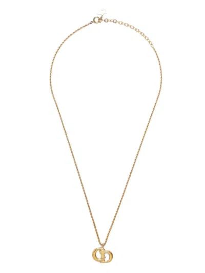 Pre-owned Dior Cd Logo Necklace In Gold
